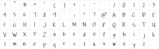 Scriptfont Medium  glyph index