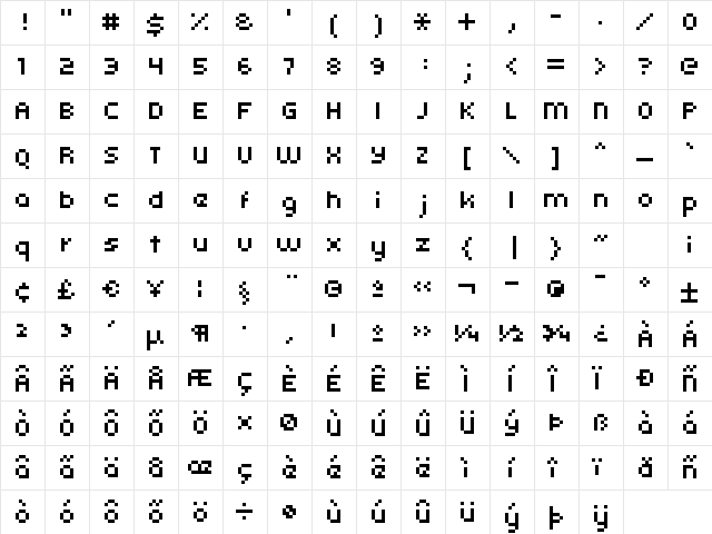 kroeger 05_56 Regular  glyph index