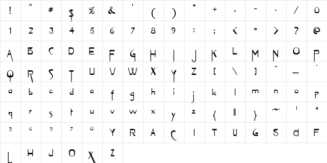VireoFont Regular  glyph index