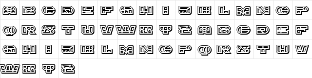 Imbecile Ornamental Regular  glyph index