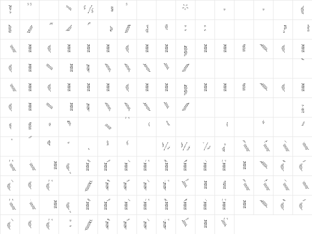 Manbow Screen  glyph index