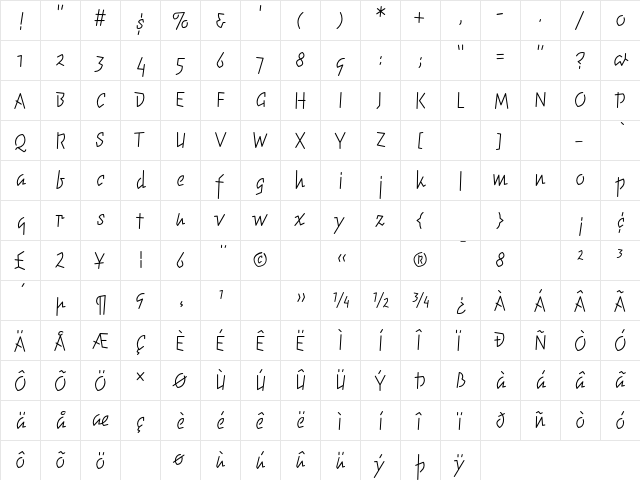 Elektrix-Light Light  glyph index