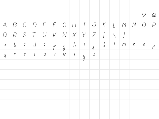Qing Regular  glyph index