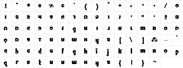 Lo Flow Regular  glyph index