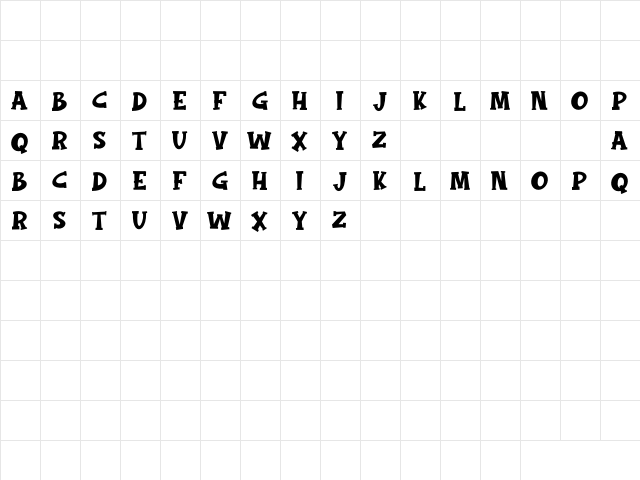 Magic Broom Regular  glyph index