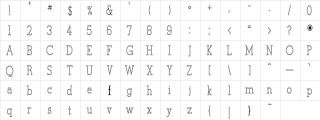 Danica Regular  glyph index
