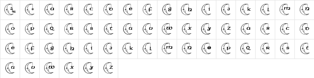 New Regular  glyph index