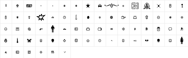 Matica Dingbats  glyph index