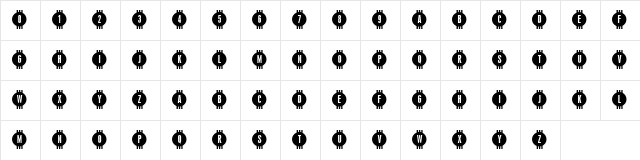 Decorina Regular  glyph index