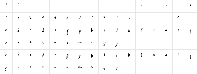 Music Notes Regular  glyph index