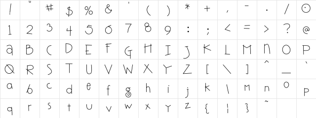 DJ Jumble Regular  glyph index