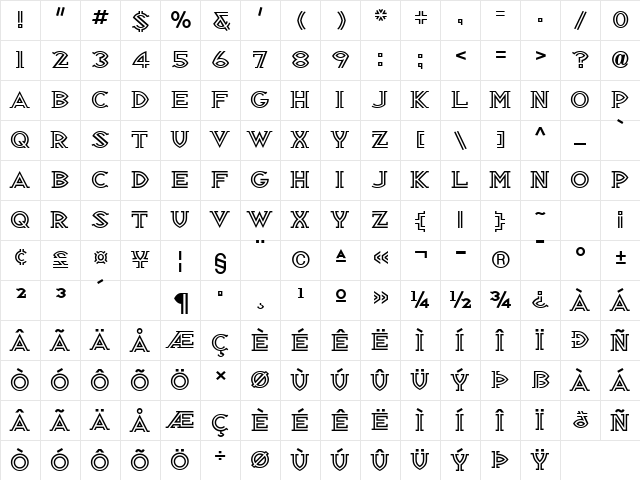 RepublikSerifICG 03Alt  glyph index