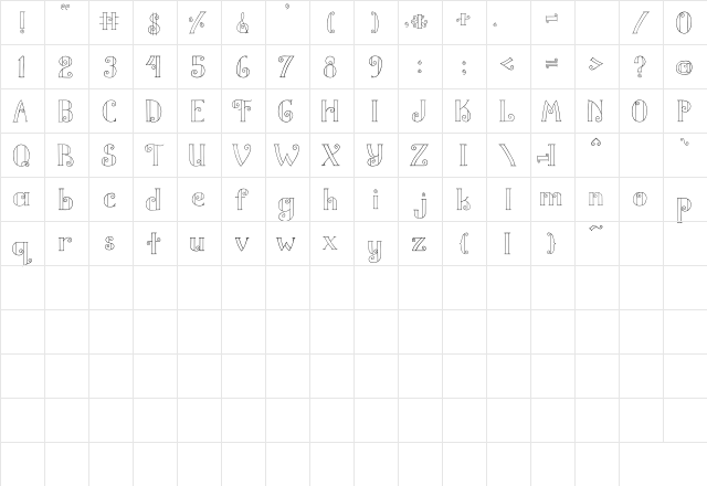 LOT Monogram Bold  glyph index