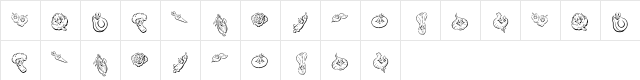 KR Happy Veggies! Regular  glyph index
