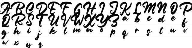 Baleria Regular  glyph index