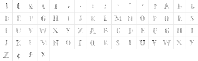 Ursula Capitals Regular  glyph index