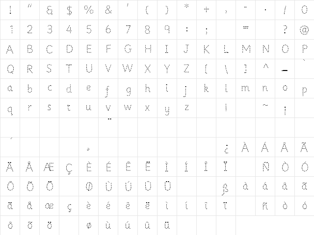 Primer Apples Regular  glyph index