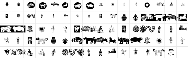 Africain Regular  glyph index