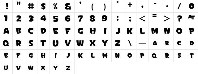Sign Painter's Gothic SmC JL Regular  glyph index