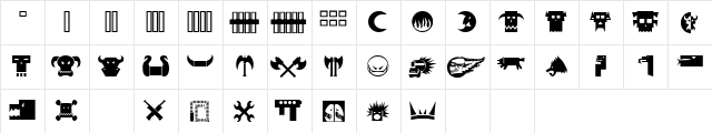 Orky 1  glyph index