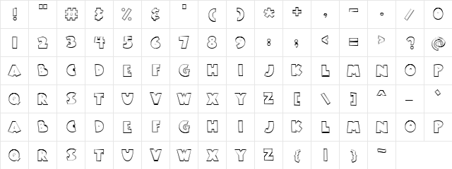 LD Super Regular  glyph index