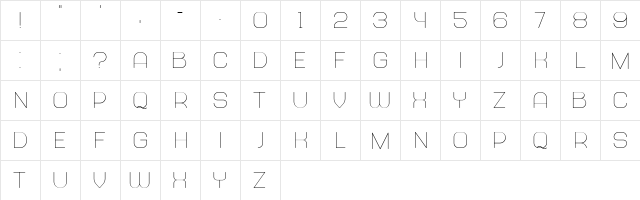 Abandoned Regular  glyph index