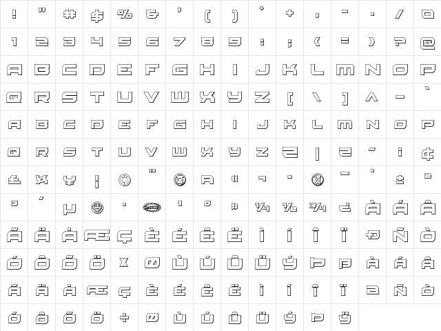 Red Rocket Outline Outline  glyph index
