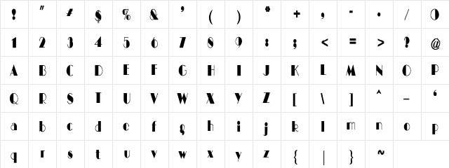 BIGCITY-Norm-Cn Regular  glyph index
