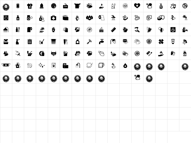 Hygiene Icons Regular  glyph index