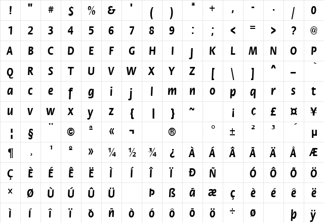 Holy Houses 12 Regular  glyph index