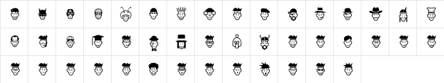 IdeasAndAppsFaces Regular  glyph index