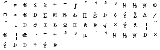 Elementa SC-Expert Bold  glyph index