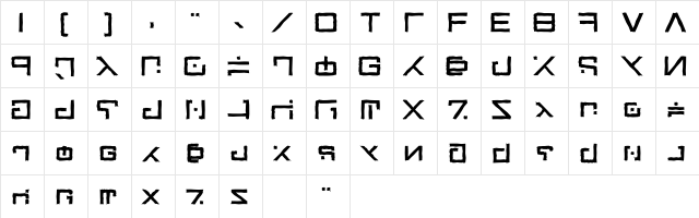Green Martian Distressed Bold  glyph index
