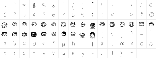 PixopopConfusion Medium  glyph index