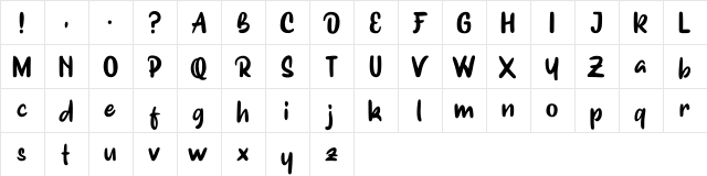 Bayyinah-DEMO DEMO  glyph index