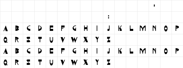 Komatsu Cen Regular  glyph index
