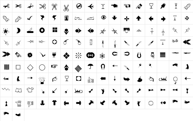 BillsDingbats.fog fog  glyph index