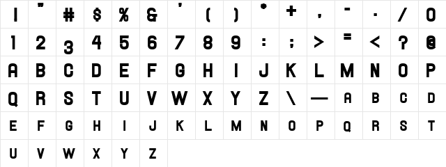 Hallandale SC Heavy JL Regular  glyph index