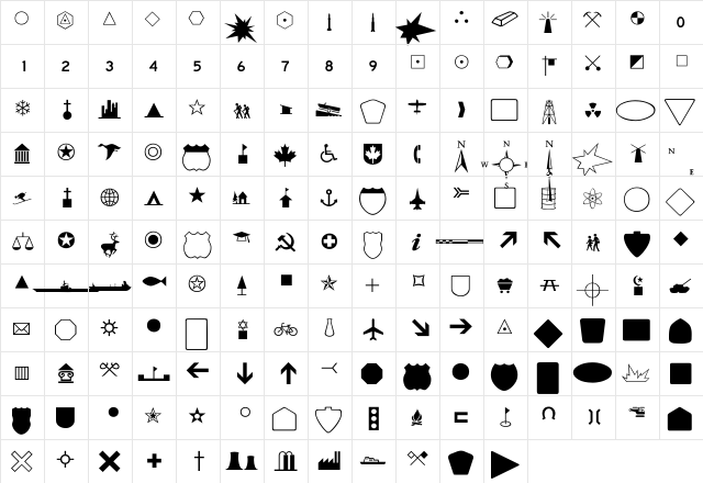Carta-Normal Regular  glyph index