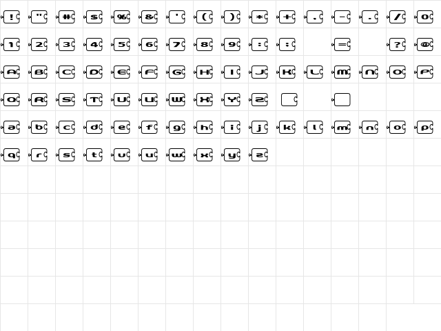D3 PazzlismB Regular  glyph index