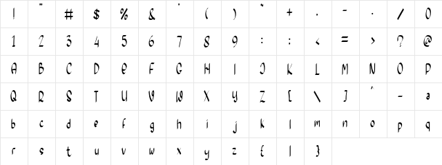 Morning Friday Regular  glyph index