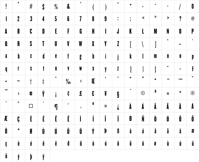 Knockout HTF67-FullBantamwt  glyph index