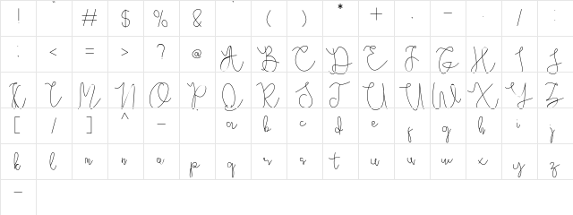 Jonathan Regular  glyph index