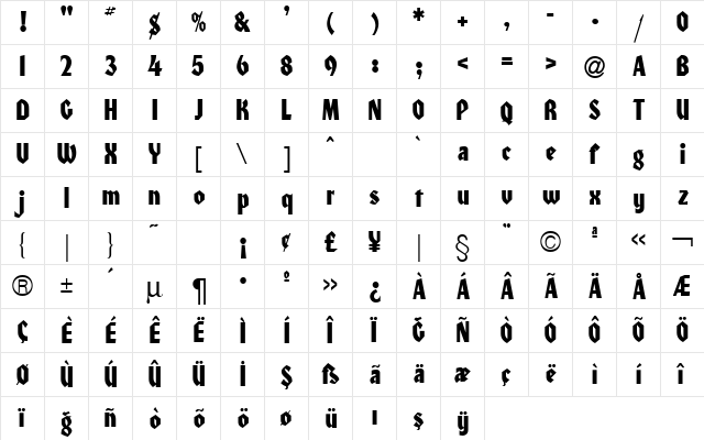TR Honda ITCNormal  glyph index
