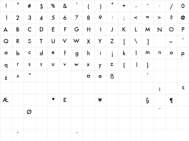 Loving 6 Regular  glyph index