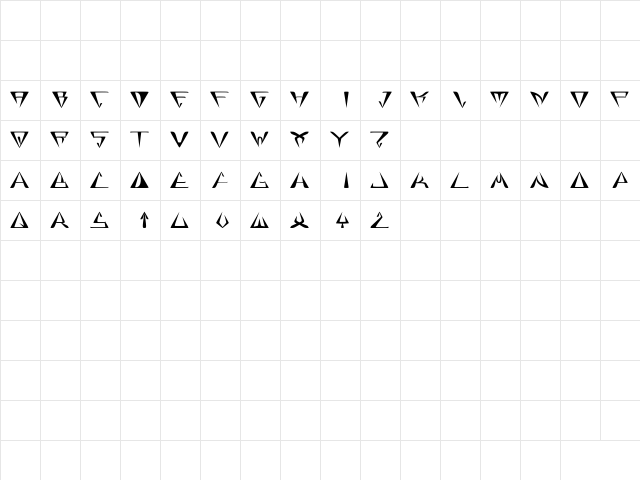 GlOrY BoLd  glyph index