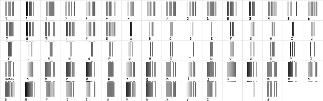 MC morse_Baudot_5_Unit BC Regular  glyph index