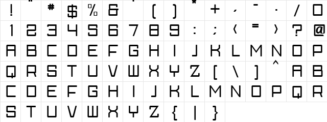 Skylark Regular  glyph index