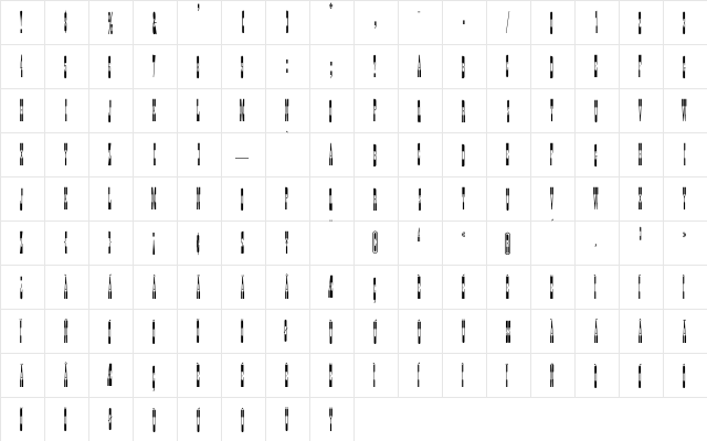 Thin Letter Regular  glyph index