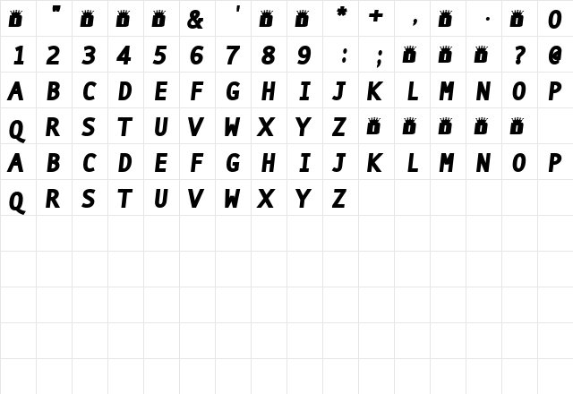 Magic Regular  glyph index